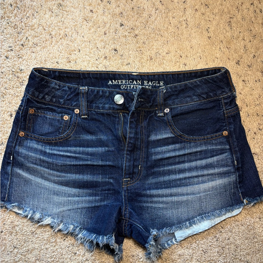 American Eagle Outfitters Women's Dark Blue Denim Shorts